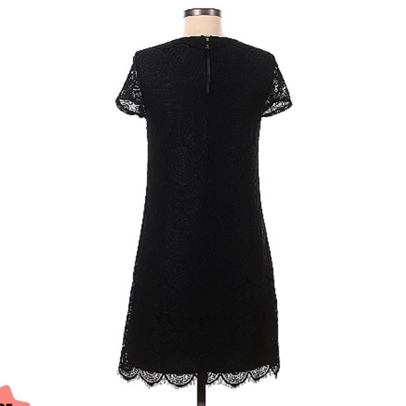 LAUNDRY BY SHELLI SEGAL Black Lace Cocktail Dress Goth Fairy Sheer, Size 8 - Picture 3 of 10
